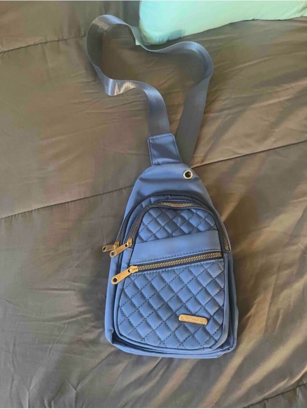 NEW Quilted Crossbody Sling Bag in Periwinkle Blue